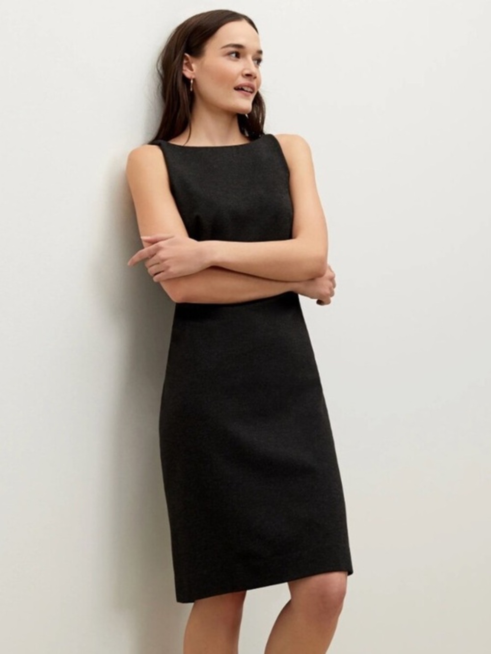 MM Lafleur Dress Lydia Sleeveless Knee Length Sheath in Cinder Gray